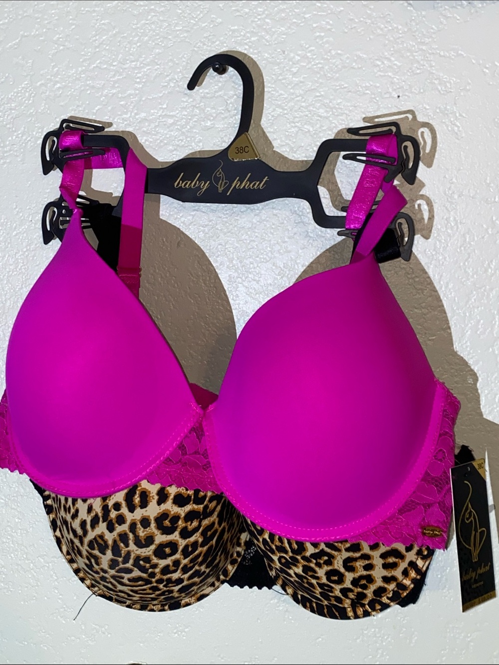 Baby Phat Fuchsia & Leopard Push-Up Bra